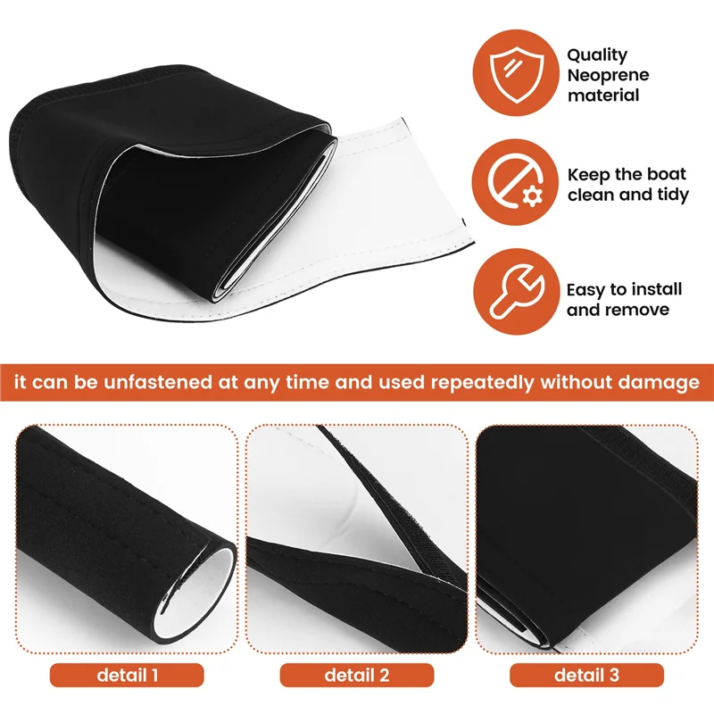 

Neoprene Troll Sleeve, Trolling Motor Wires/Cable Organizer Sleeve - Black/White (1Pack)