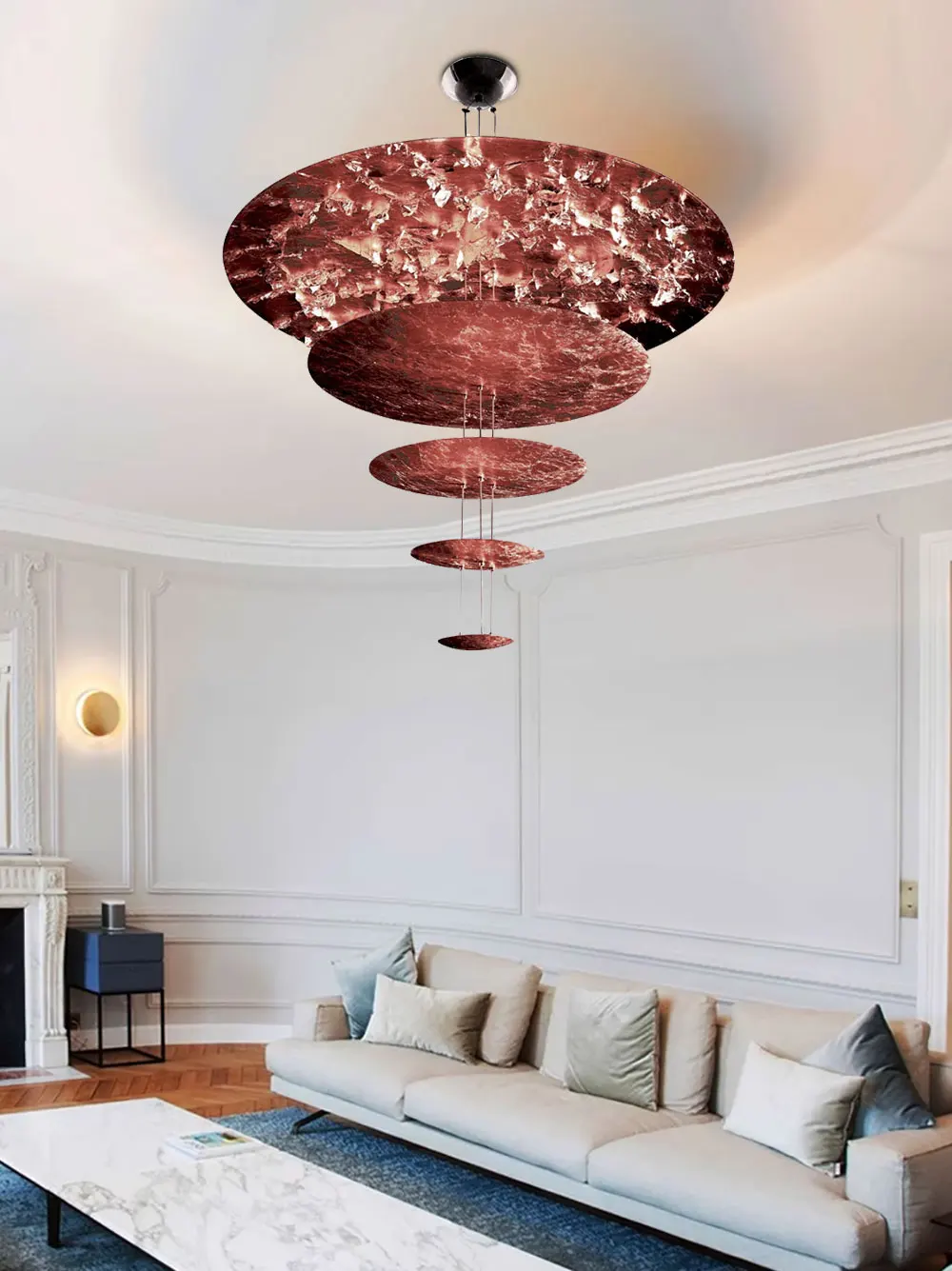 2 Layer Chrome Umbrella Dimmable LED Chandelier