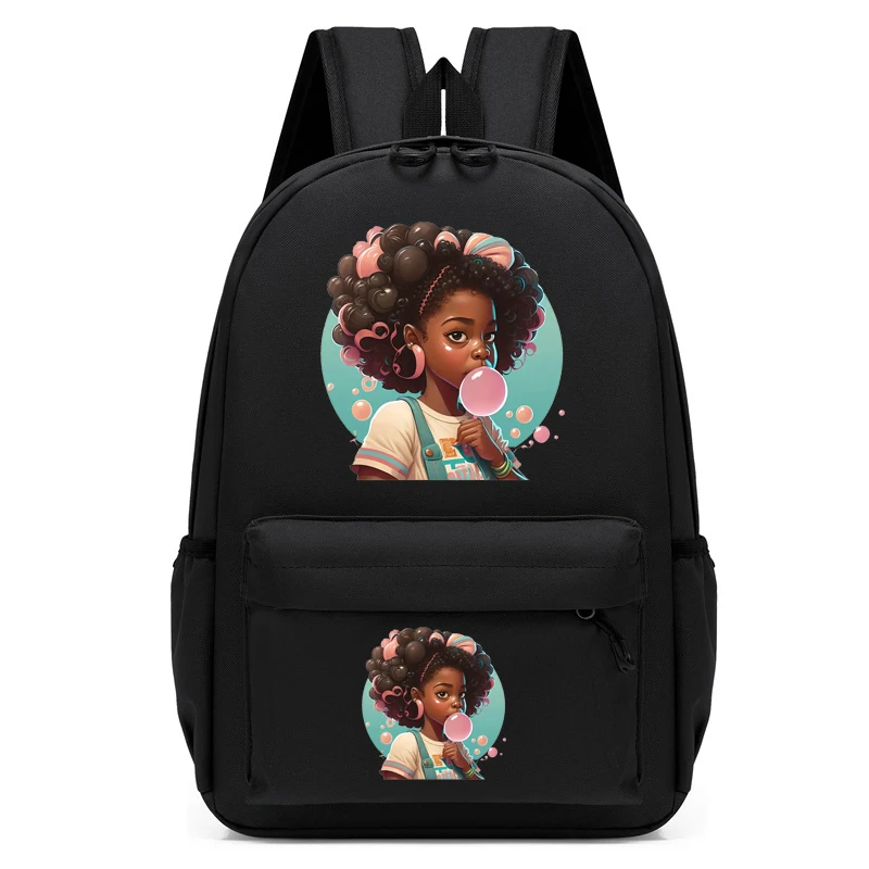 Children Bagpack Blowing Bubble Girl Print Backpack Kindergarten Schoolbag Kids Bagpack Bags Cartoon Girl Bookbag Travel Mochila