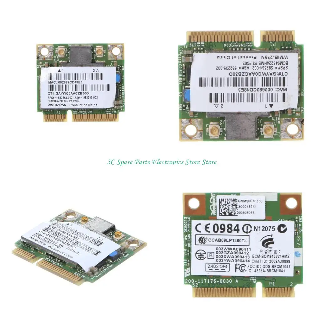 

SZ BCM943224HMS 300Mbps Mini PCI-E Wireless LAN Card for HP 8440 8540 8460 8560
