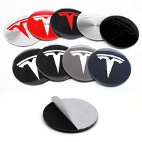 4Pcs 56mm Car Wheel Center Hub Caps Badge Sticker Emblem Decals Accessories For Tesla Model 3 Model Y S Auto Styling Decorates