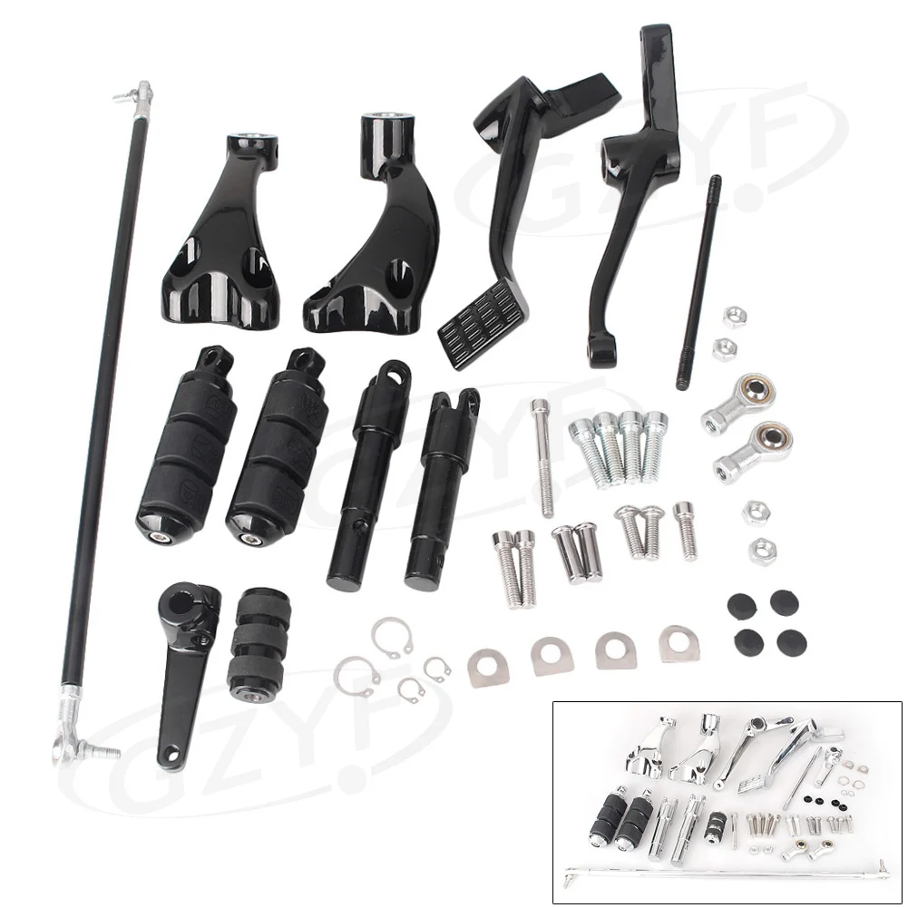 Motorcycle Forward Controls Complete Kit with Pegs Levers Linkages for Harley Davidson XL883 XL1200 CNC Aluminum