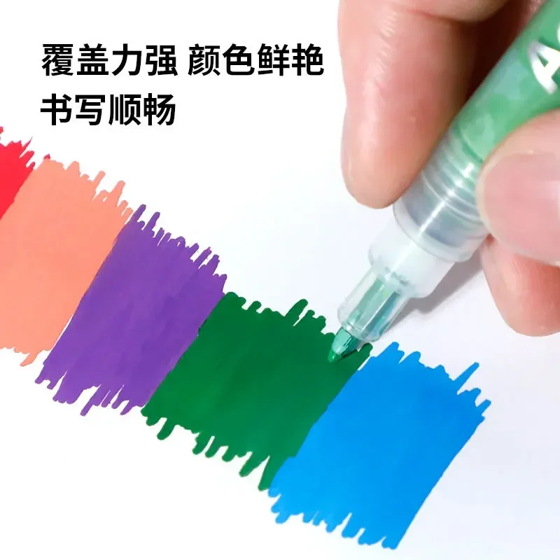 6pcs/set Acrylic Marker Pen Art Specific Non Transparent Paper Graffiti Hand Drawn DIY Non Transparent Color Stackable Acrylic