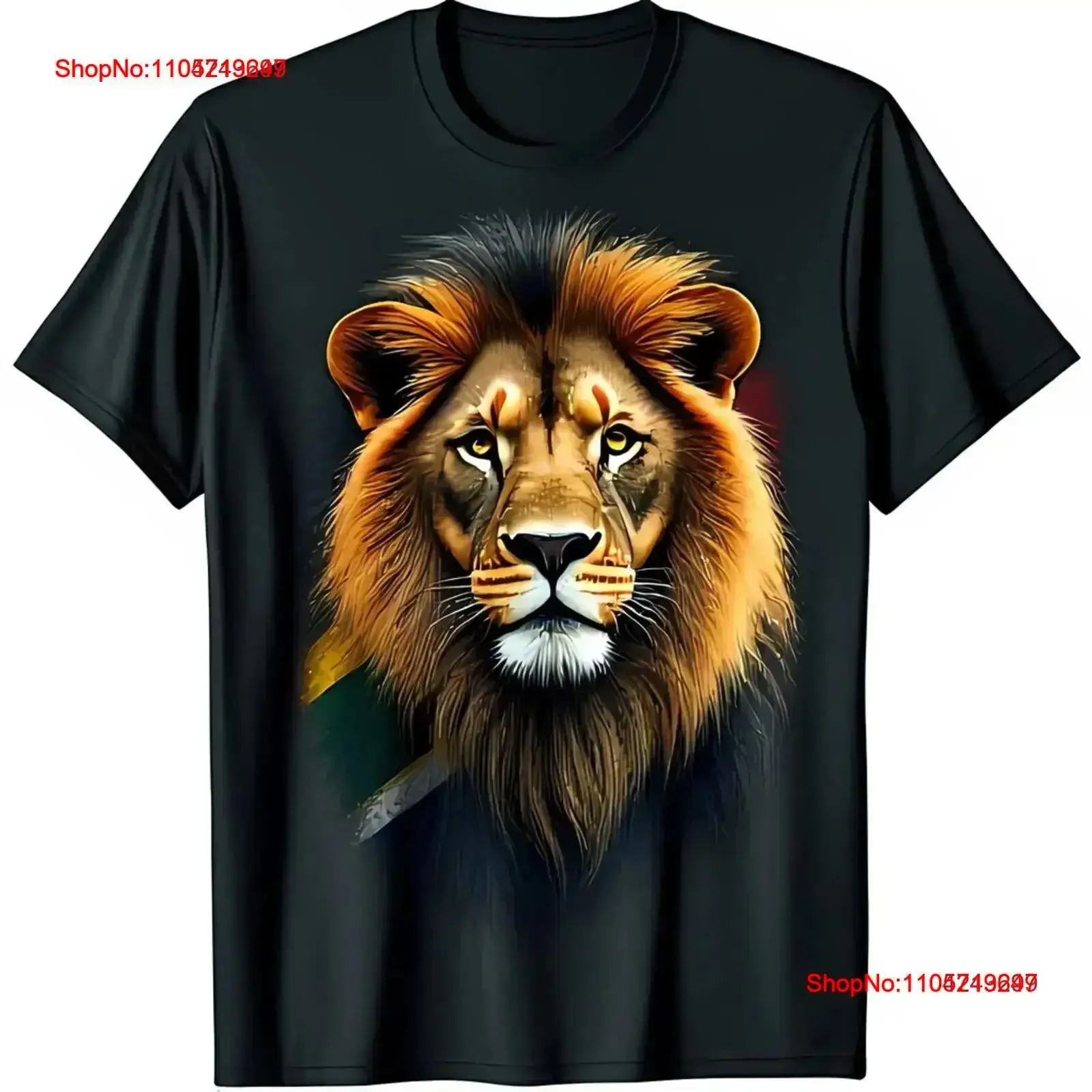 Majestic Lion Face on Black T Shirt Fierce Design with Patriotic Flair vintage Washed Versatile Casual graphic Breathable Soft
