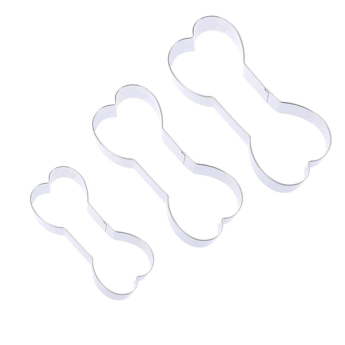 

3pcs Stainless Steel Dog Bone Cookie Mould Baking Tool Cake Cutting Mold Food Safe Easy Clean Cute Design Perfect Party