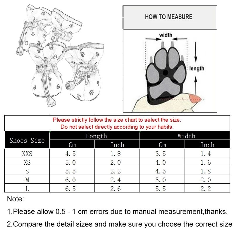 Adjustable Dog Cat Shoes For Small Medium Dogs Cats Waterproof Anti-slip Reflective Puppy Outdoor Sneakers Beagle Pug Supplies