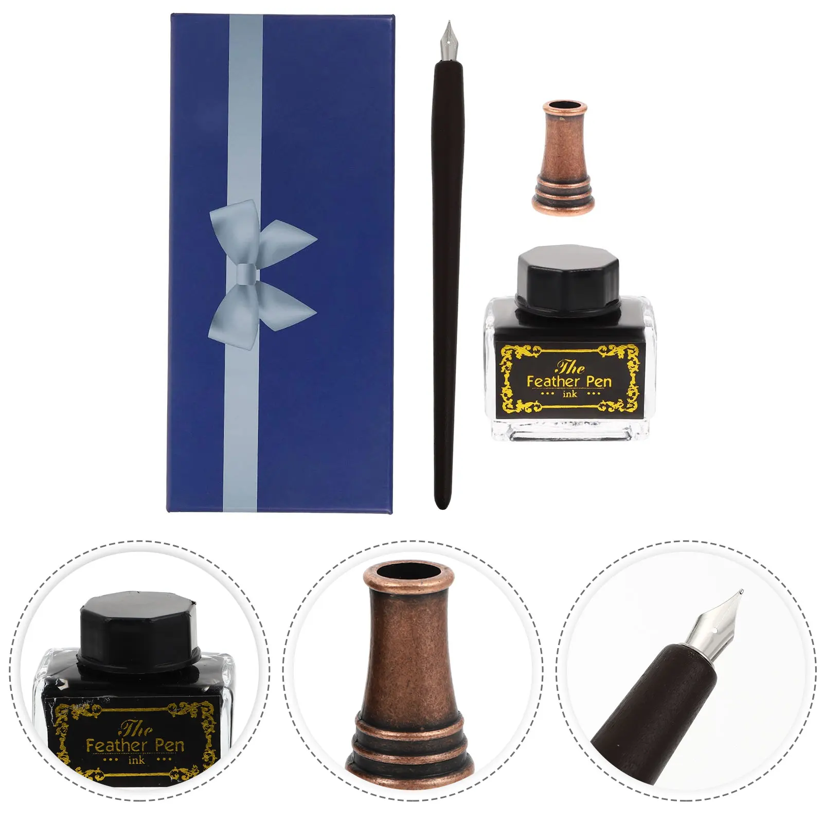 

Dip Pen Set Stainless Steel Smooth Ink Flow Writing Supplies Calligraphy Kit Retro Gift Box Packaging Suitable for Special