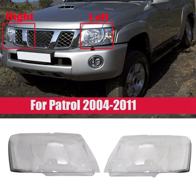 

Front Headlight Cover Transparency Headlight Lens Lampshade Shell for Nissan Patrol Y61