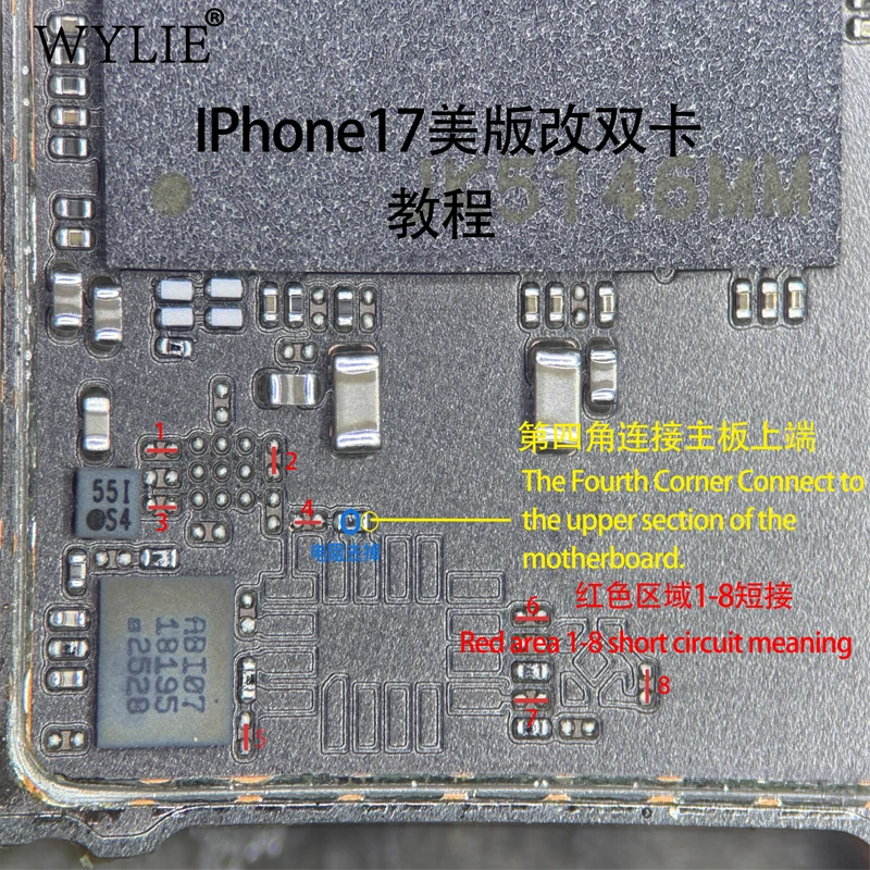 Wylie SIMHUB Finished MEP Built-in Integrated Card Slot iC Flex Cable Repair Tools For iPhone 12-17 Series Manual Tools Kit set