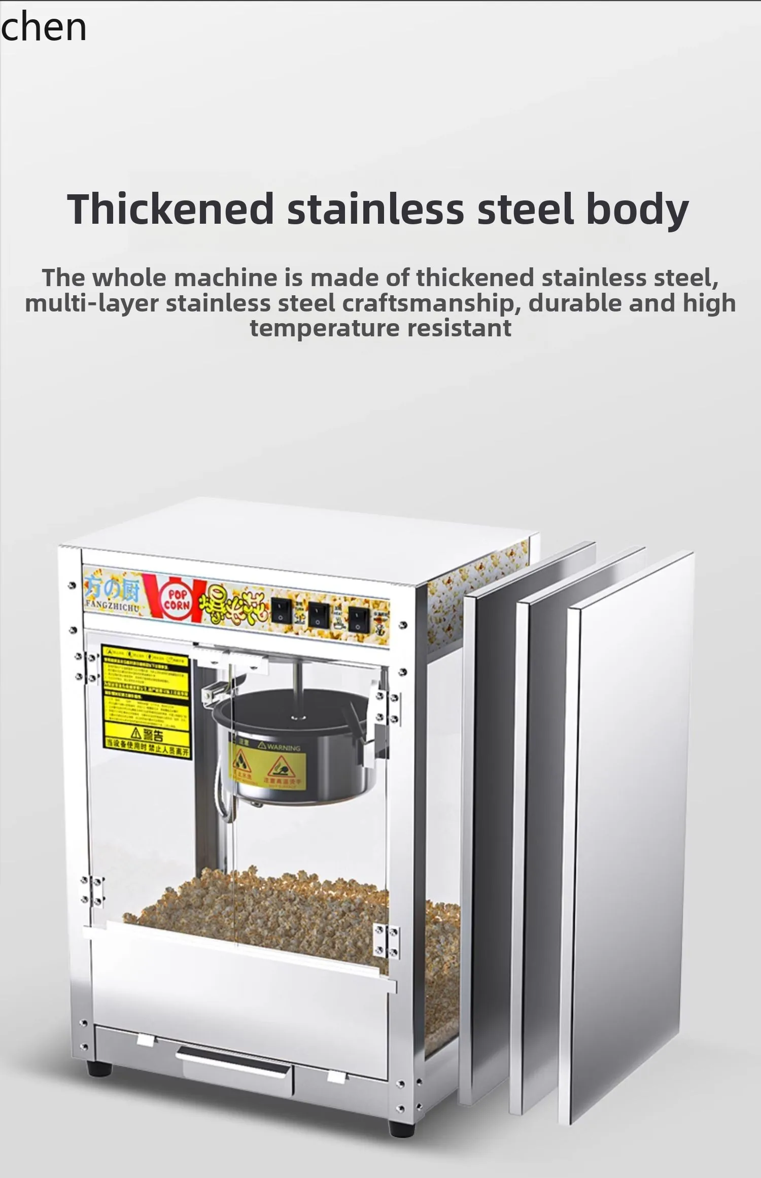 ZML آلة صنع الفشار آلة تجارية كشك أوتوماتيكي بالكامل عربة الذرة المقلية الجديدة