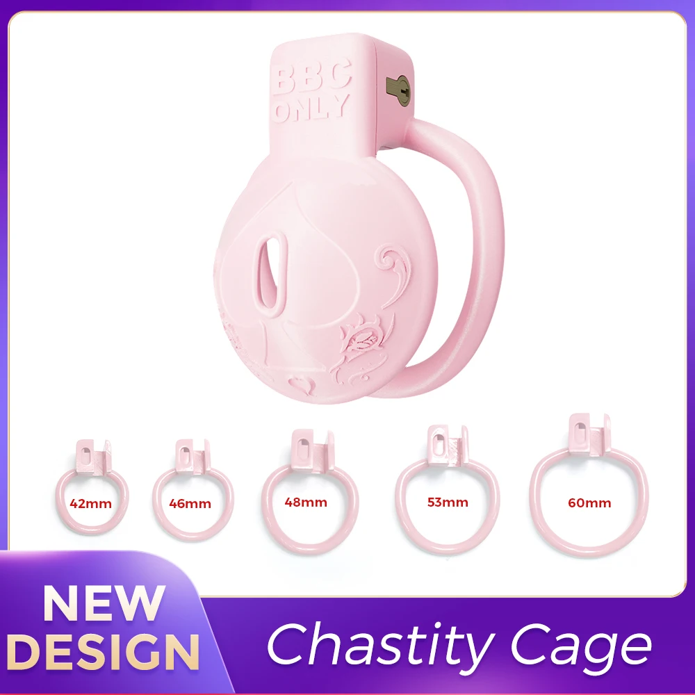 

BBC ONLY Queen Pink Chastity Cage BDSM Ladyboy Sissy Male Sex​ Toys for Men Bondage Penis Lock Chastity Devices