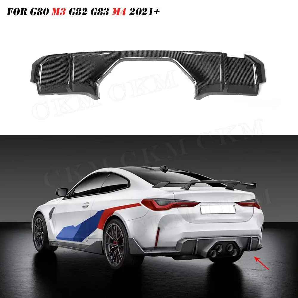 

Dry Carbon Rear Diffuser Lip Spoiler Splitters for BMW G82 G83 M4 2021 UP M Style FRP Rear Bumper Diffuser Trims Body Kits