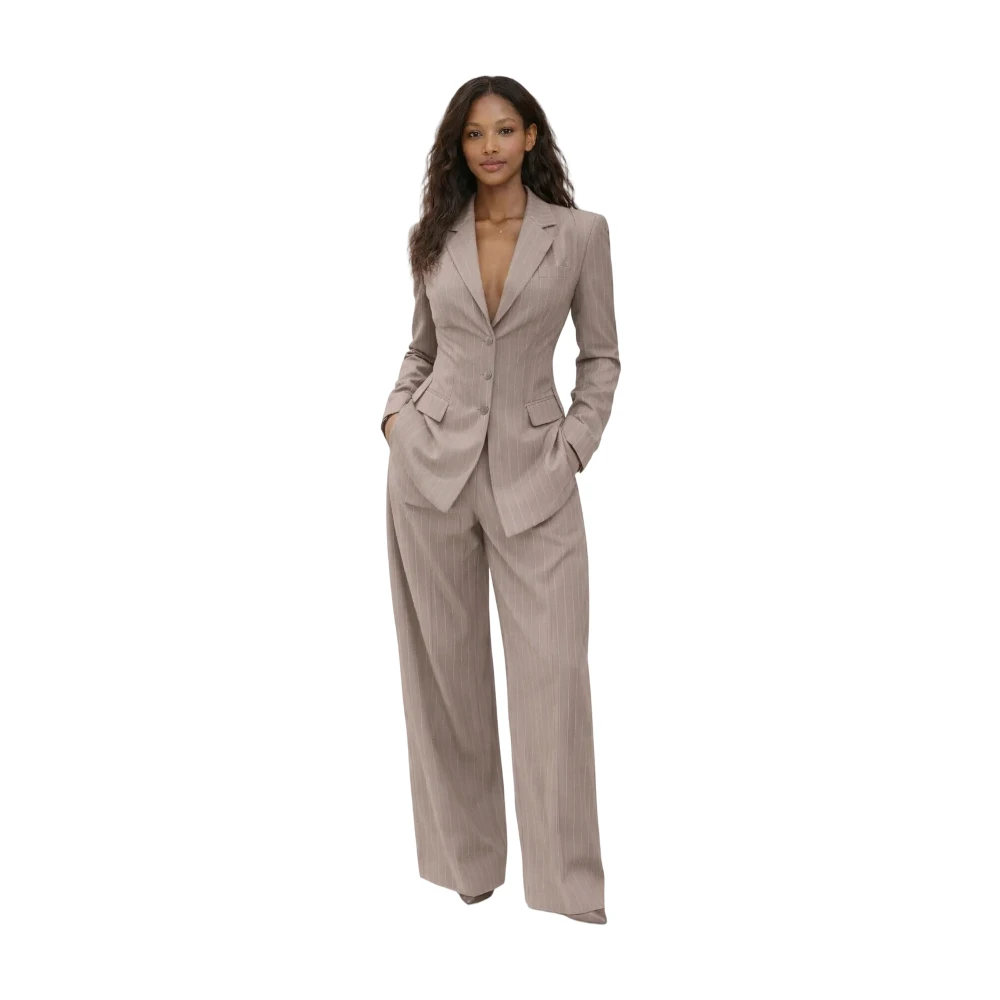 Women's Dresses Suit Gowns Elegant Appliques Shawl Lapel Jacket Coat And Pants For Female Satin 2 Pieces Suit Customized W6216