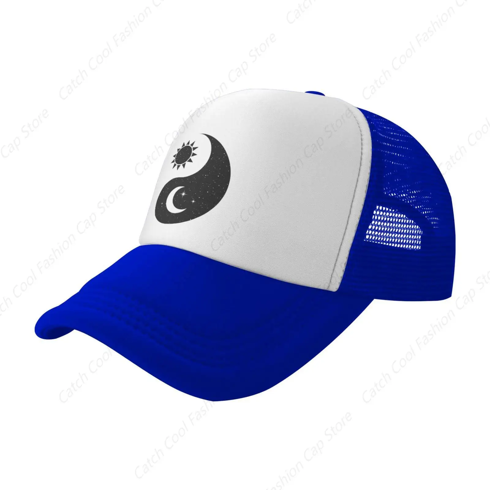 Sun and Moon Yin Yang Trucker Hat Baseball Cap Casual Unisex Leisure Adjustable Size Sports Fashion Daily Travel Unisex