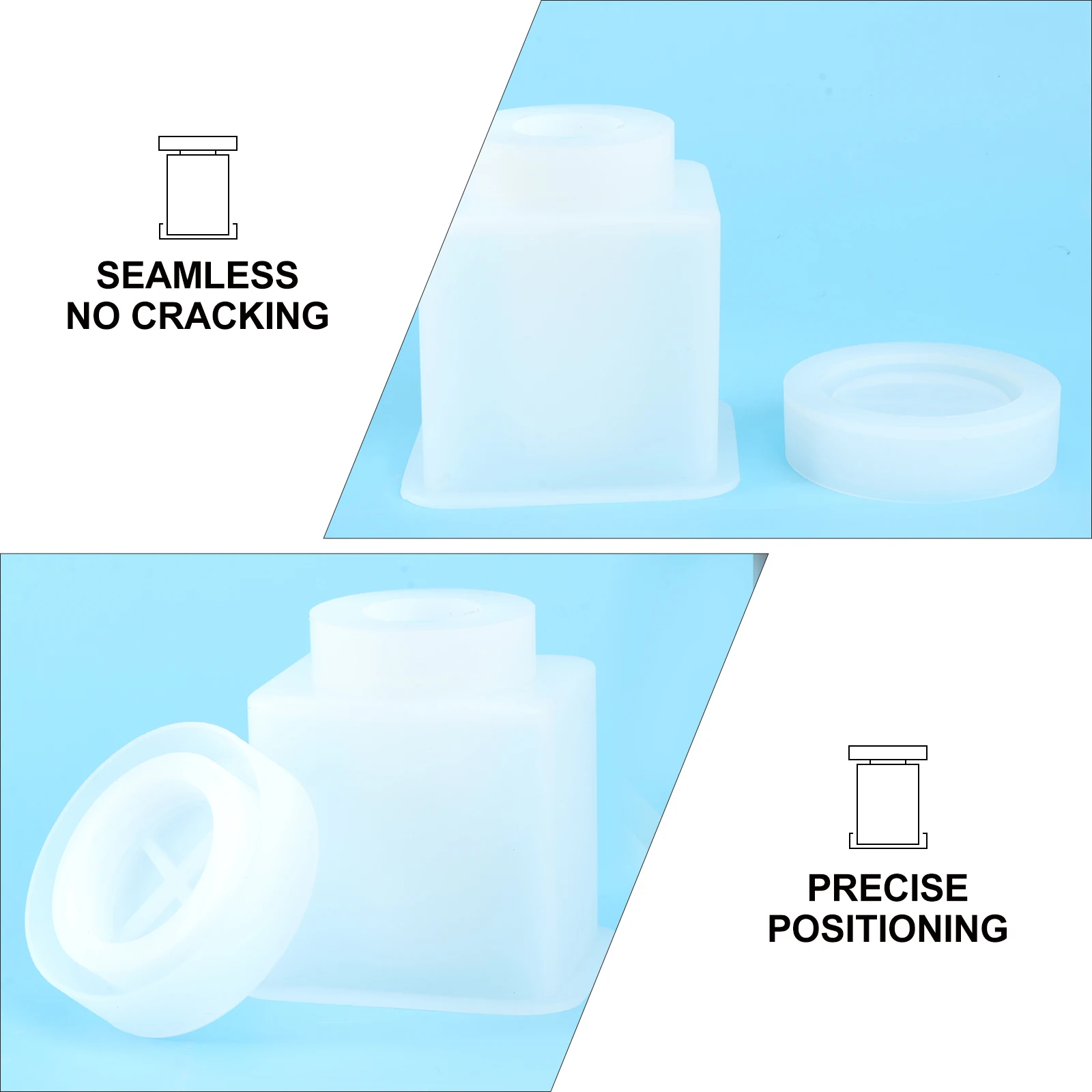 

Silicone Storage Bottle Mold Casting Crystal Epoxy White DIY Handmade Crafts Flexible Transparent Easy Clean Non Stick Sudden