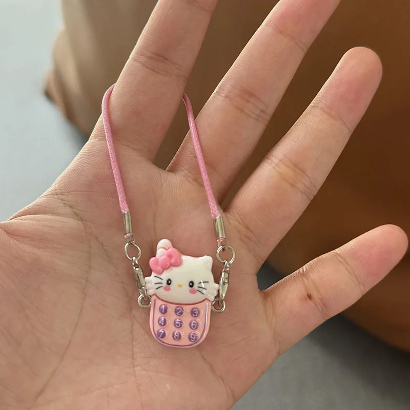 Modello Sanrio per telefono/cellulare in miniatura per mini smartphone per bambola 1/6 1/8 con cordino Accessori per bambole Labubu per bambole carine