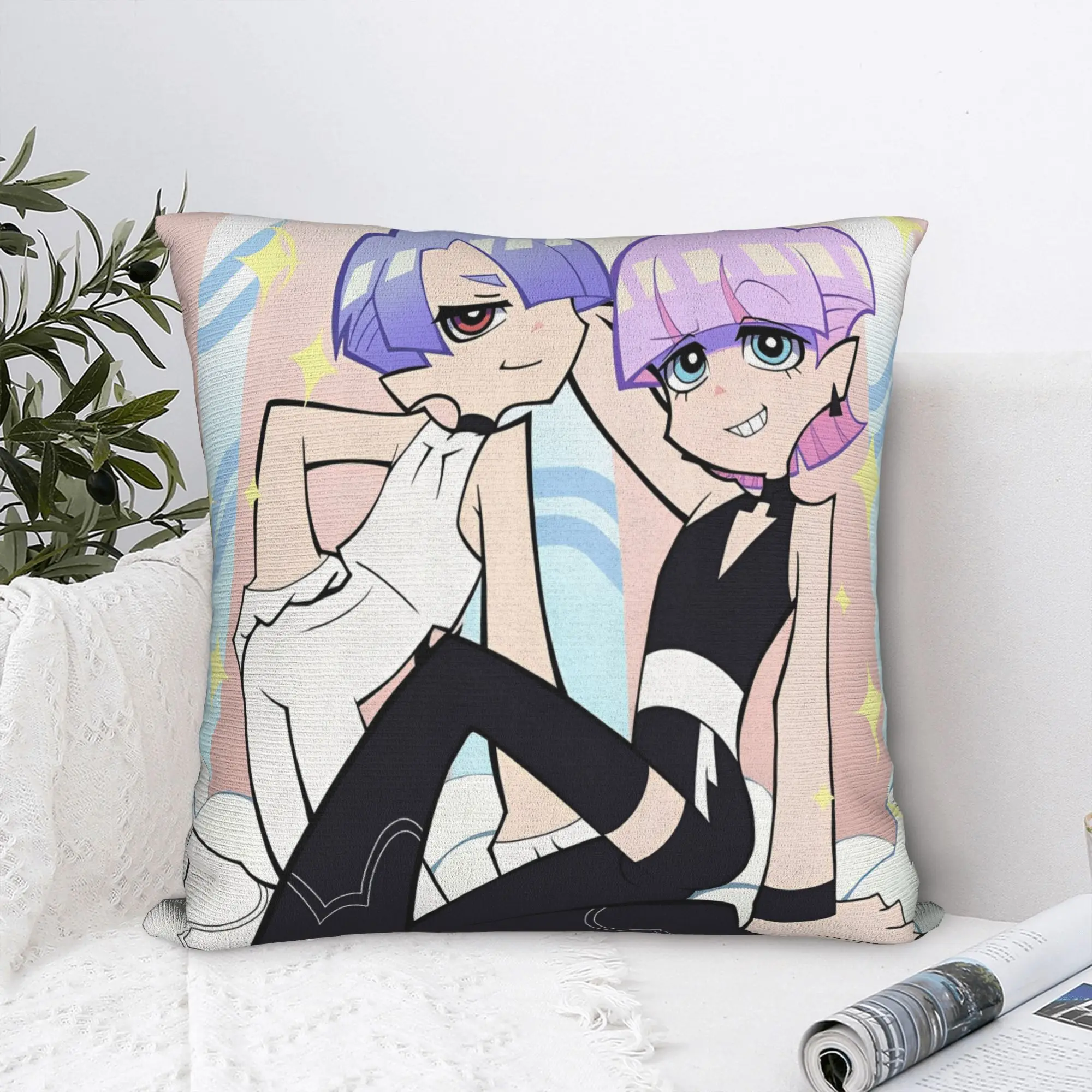 Polyurethane Panty Stocking with Garterbelt Square Pillow Case Cartoon Cushion Cover Customized Pillowcover for Car 45*45cm