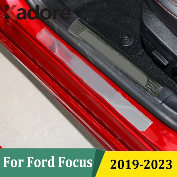 

Для Ford Focus 2019 2020 2021 2022 2023, внутренняя боковая накладка на порог из нержавеющей стали, накладка, наклейка, Стайлинг, автомобильные аксессуары