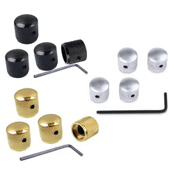 4Pcs 6MM Metal Dome Tone Guitar Volume Tone Knobs Potentiometer Control Knobs For Electric Guitar Bass Guitar Accessories