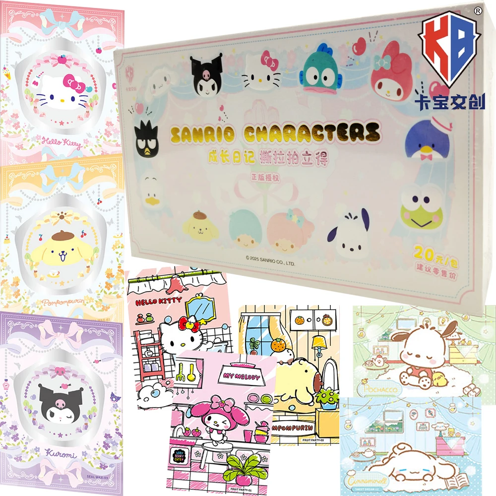 

KABAO Genuine Sanrio Characters Collection Cards Anime Star Friends Picnic Time Cartoon Cute Tear Pull Polaroid Cards Fun Gifts