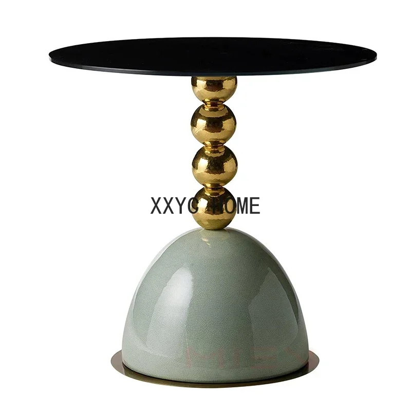Light luxury chrome stainless steel titanium corner table