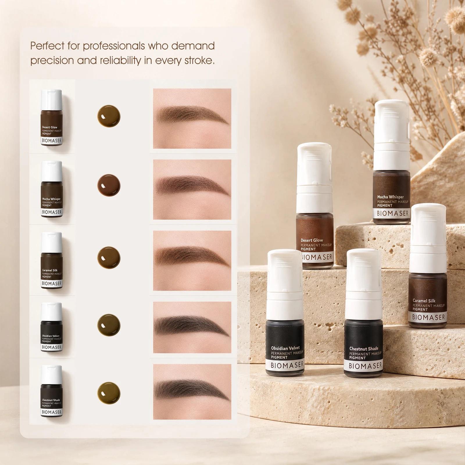 5 Colors Tattoo Ink 6ml Permanent Microblading Paint Inks Pigment Semi Makeup Eyebrows Lips Tint Consumables Tattoo Supplies
