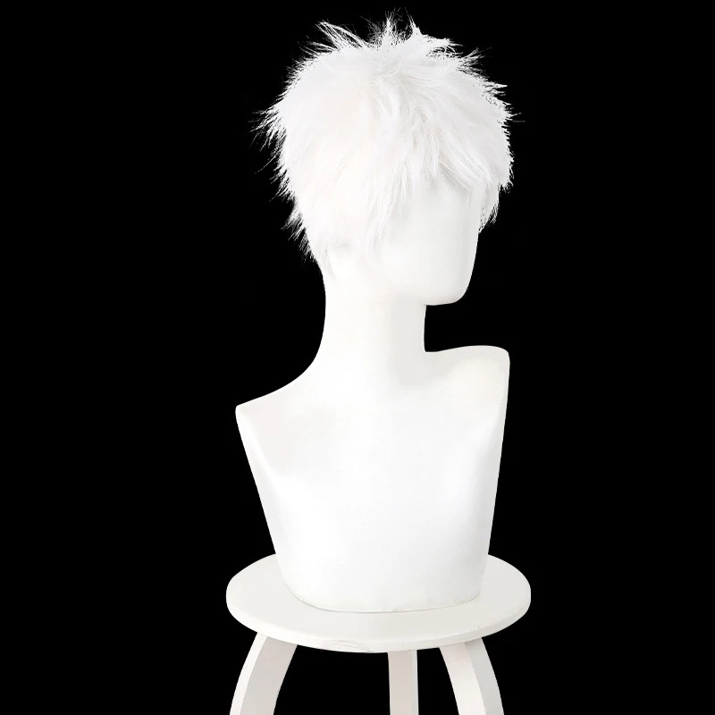Peluca de Cosplay de Anime The Summer Hikaru Died Hikaru Indo, pelo corto blanco, pelucas sintéticas resistentes al calor, accesorio de Carnaval de Halloween