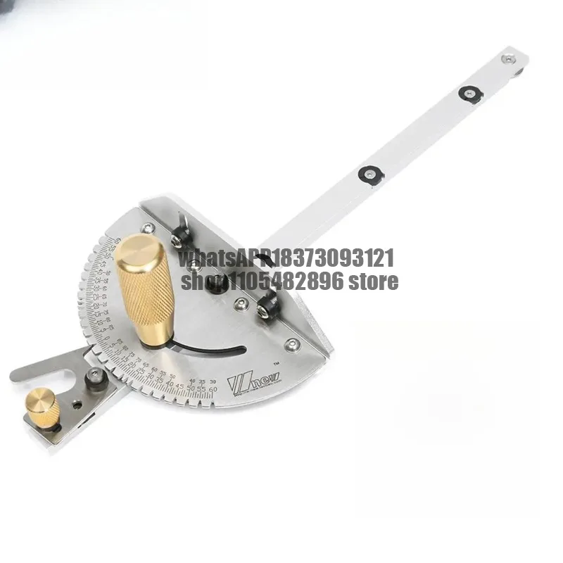 Upgraded Miter Gauge Brass Handle Table Saw Router Miter Gauge Sawing Assembly Ruler M6 Screw 450mm Length Fit for T-track