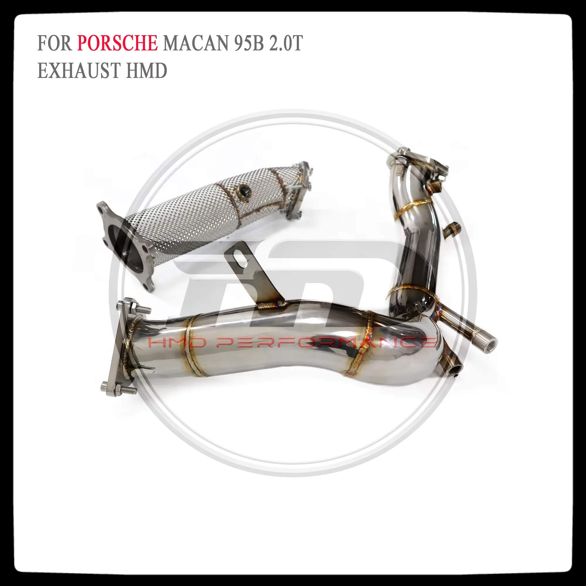 HMD Exhaust System High Flow Performance Downpipe for Porsche Macan Facelift 2.0T 2020+ With Heat Shield Pipe