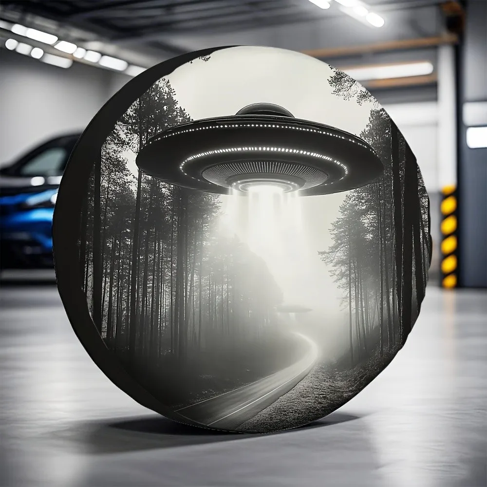 

Чехол для запасного колеса в виде НЛО/космического корабля, прочный полиэстеровый чехол для запасного колеса, аксессуар для автодома