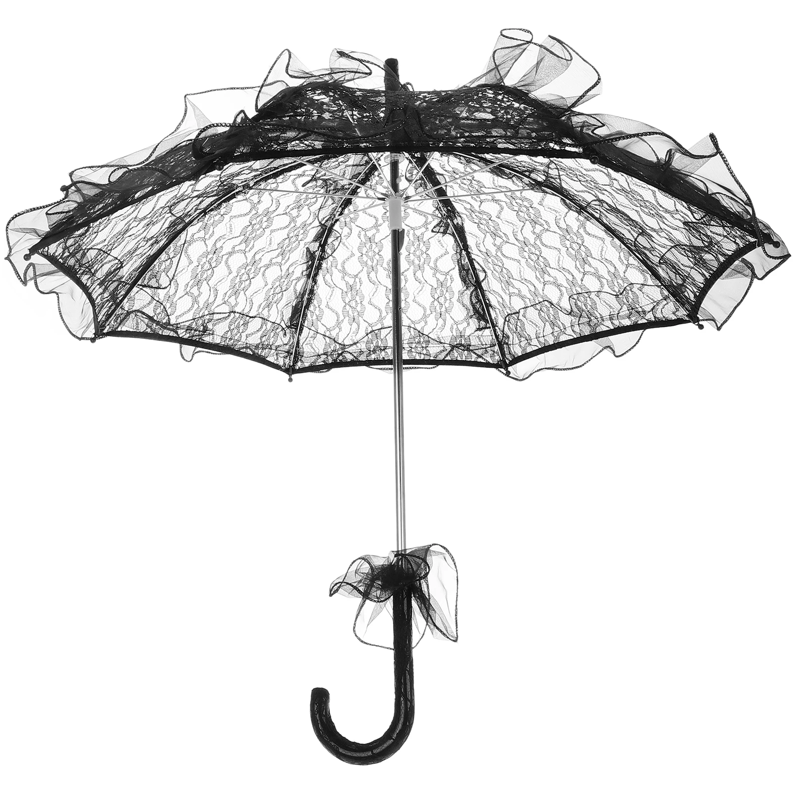 

Wedding Props Umbrella Black Bridesmaids Lace Parasol Vintage Beach Decor Tea Party Women bridalPhotography DancePerformance