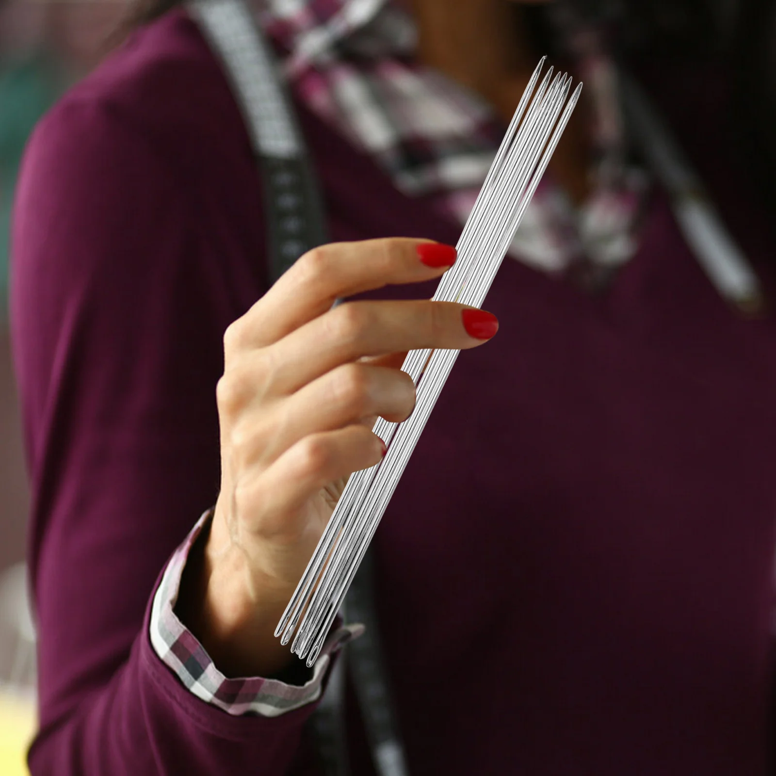 

6pcs Large-Eye Darning Needles Metal Yarn Sewing Needles For Knitting Crochet Diy Craft Tapestry Needle Portable Sewing Supply