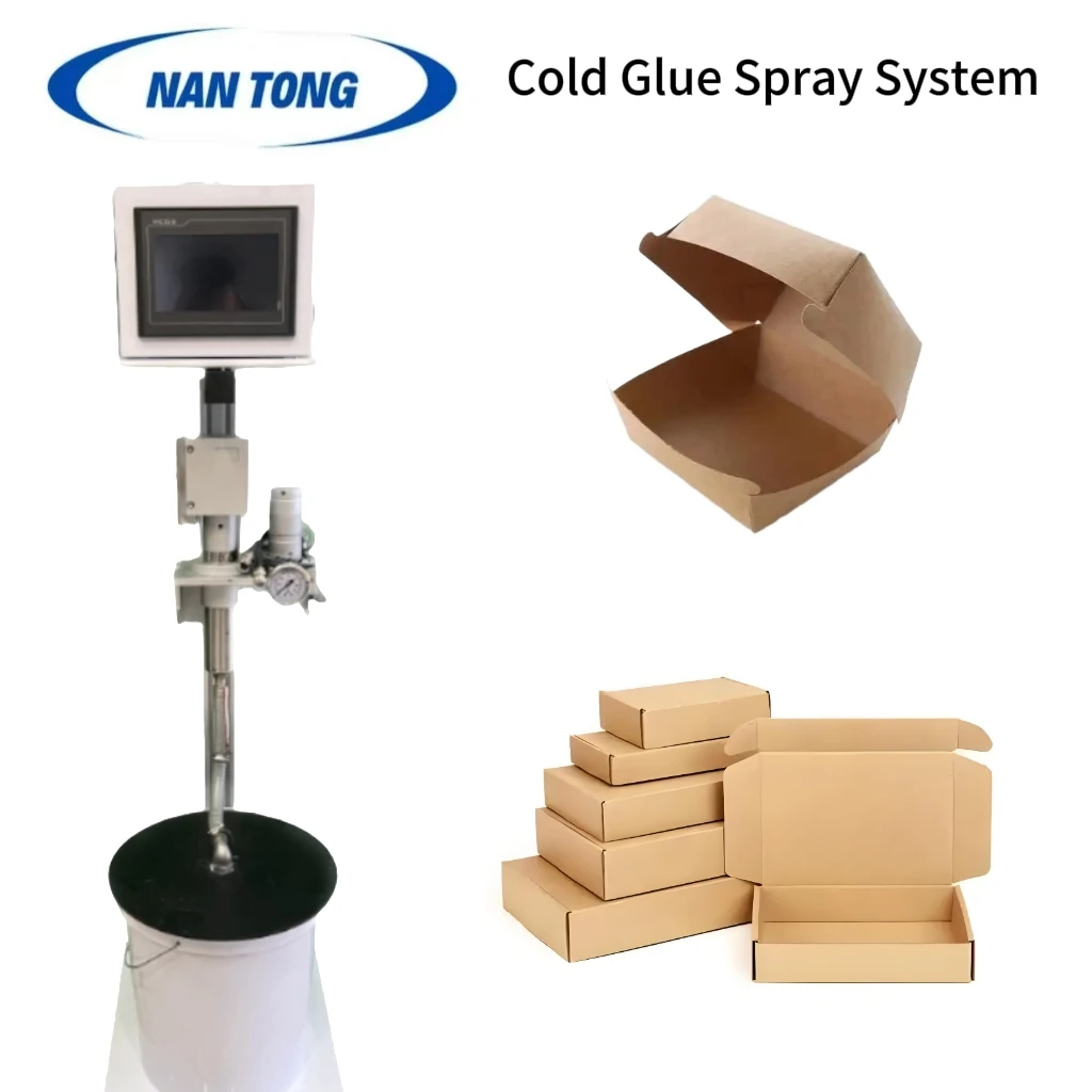 Economical Automatic Straight Line Box Folder Gluer Machine Electric Paper Board Pasting Glue Spraying System