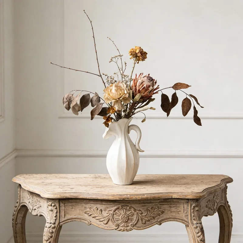 Nordic Cream Style Modern Ceramic Vase Decoration Fresh Flowers Dried Flowers Living Room TV Cabinet Hydroponic Flower Utensils
