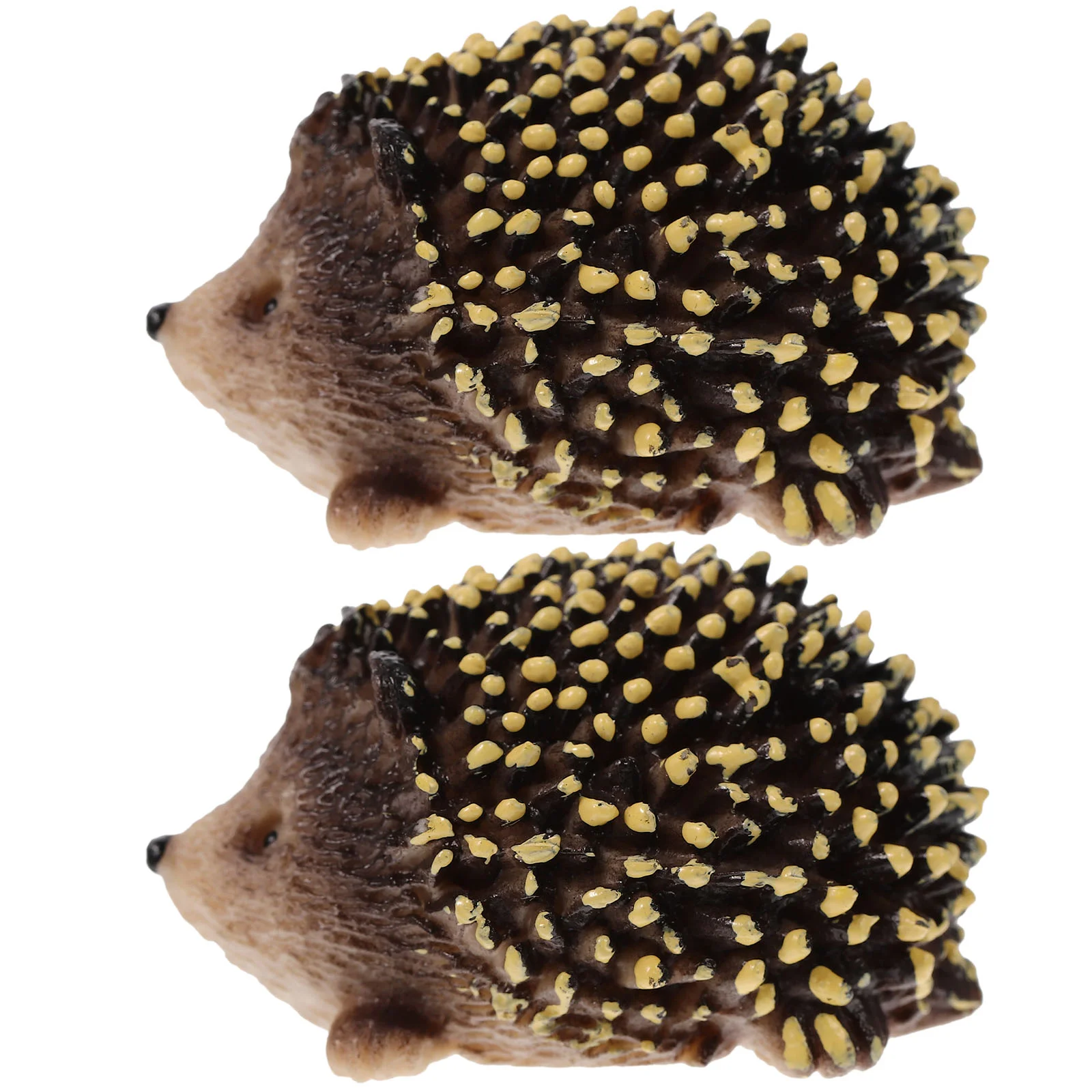 

2 Pcs Hedgehog Statue Garden Embellishment Miniature Decor Fairy Safe Material Figurines Toys Potted Moss Plastic Bonsai