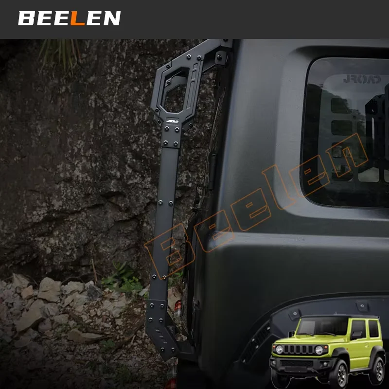 Escada traseira da cauda do carro para suzuki jimny jb64 jb64w jb74 jb74w jc74 2019-2025-alumínio traseira cauda escada rack subir acessório