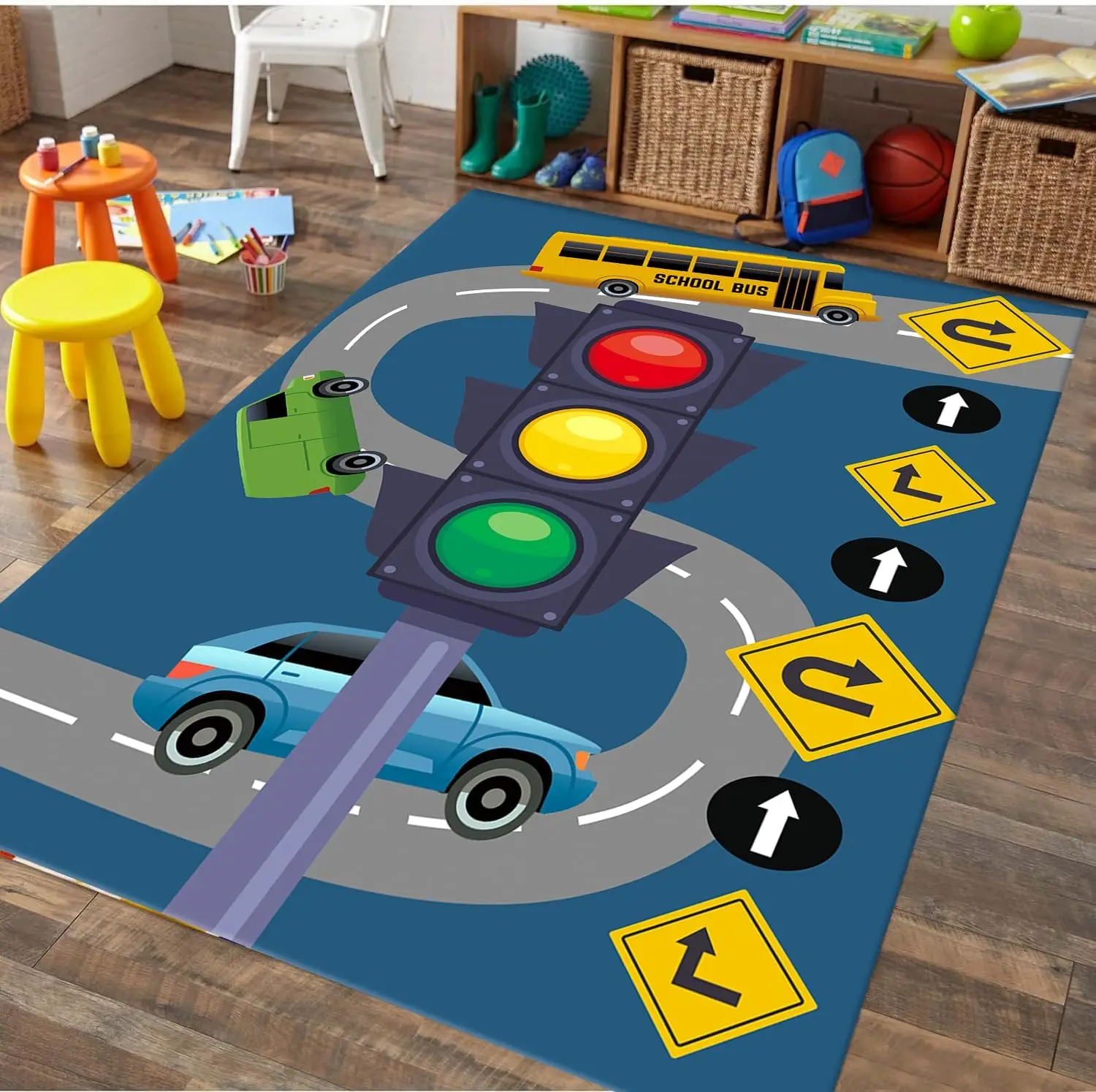 

VIKAMA Child's Play Floor Mats Antistatic Stain Resistant Easy Care Living Room Bedroom Loop Pile Carpet Home Decor Outdoor