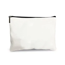 Bolsa de maquillaje en blanco con cremallera para mujer, muñequeras de poliéster para cosméticos, sublimación, bolsas de almacenamiento portátiles de viaje para impresión de transferencia de calor