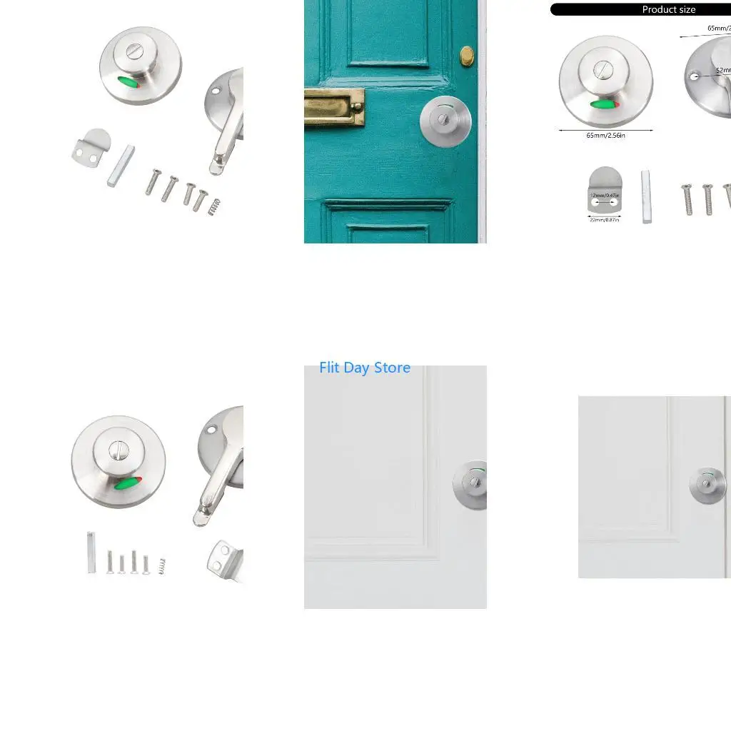 F92C Wear Resistant Bathroom Door Lock Simple Installs for Various Door Thicknesses