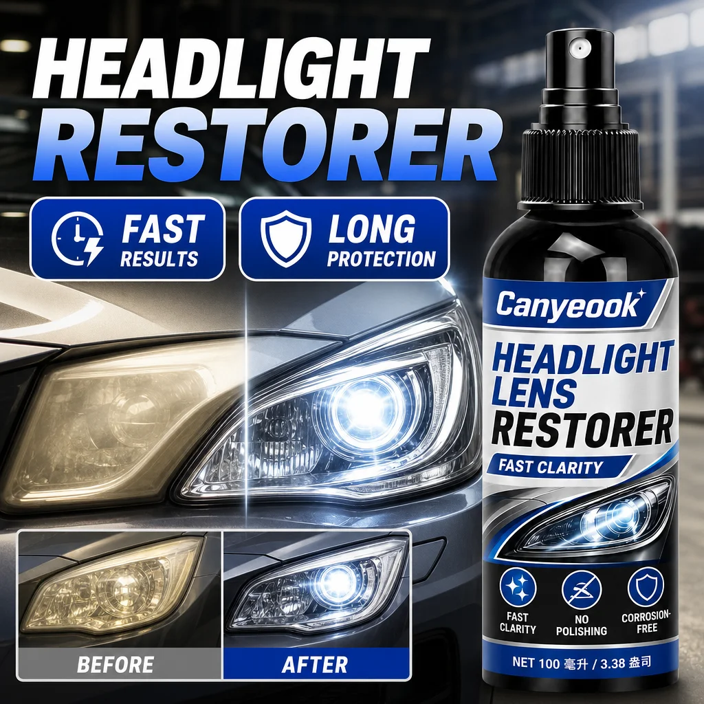 CANYEOOK Headlight Restorer 100ml - Restore Yellow Foggy Headlights No Sanding No Polishing UV Protection Coating for Auto
