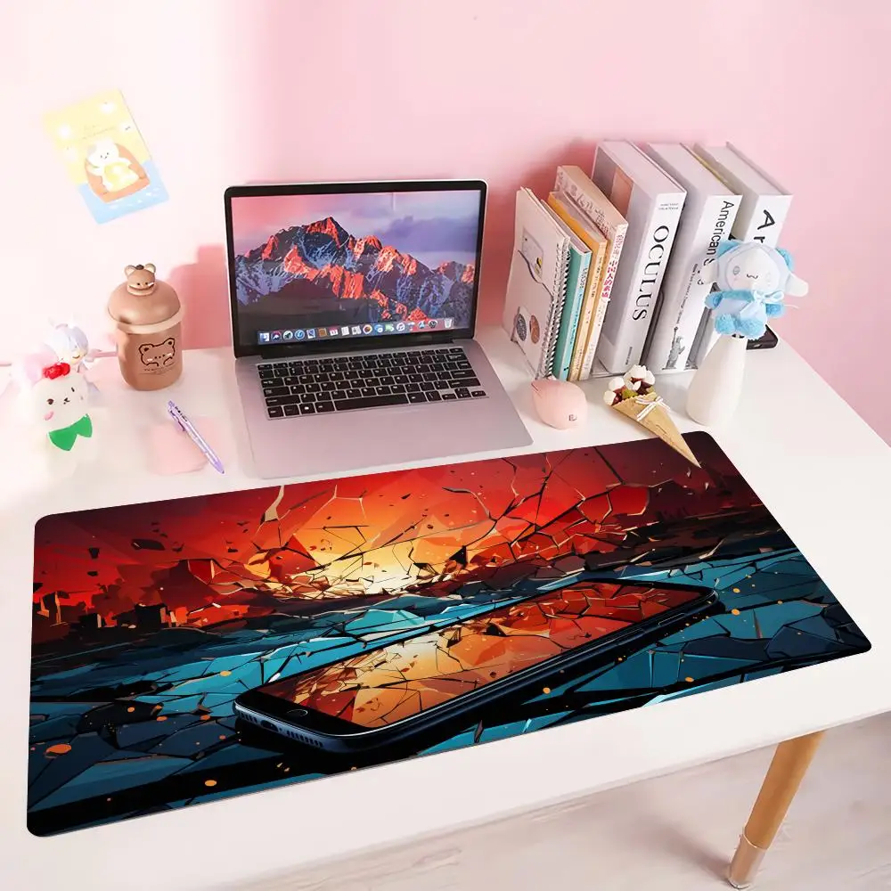 

Dynamic Cracked Screen Laptop Non-Slip Pad Mouse Pad 900x400 Large Gaming Mouse Pad Mouse Desk Mat Pad pad