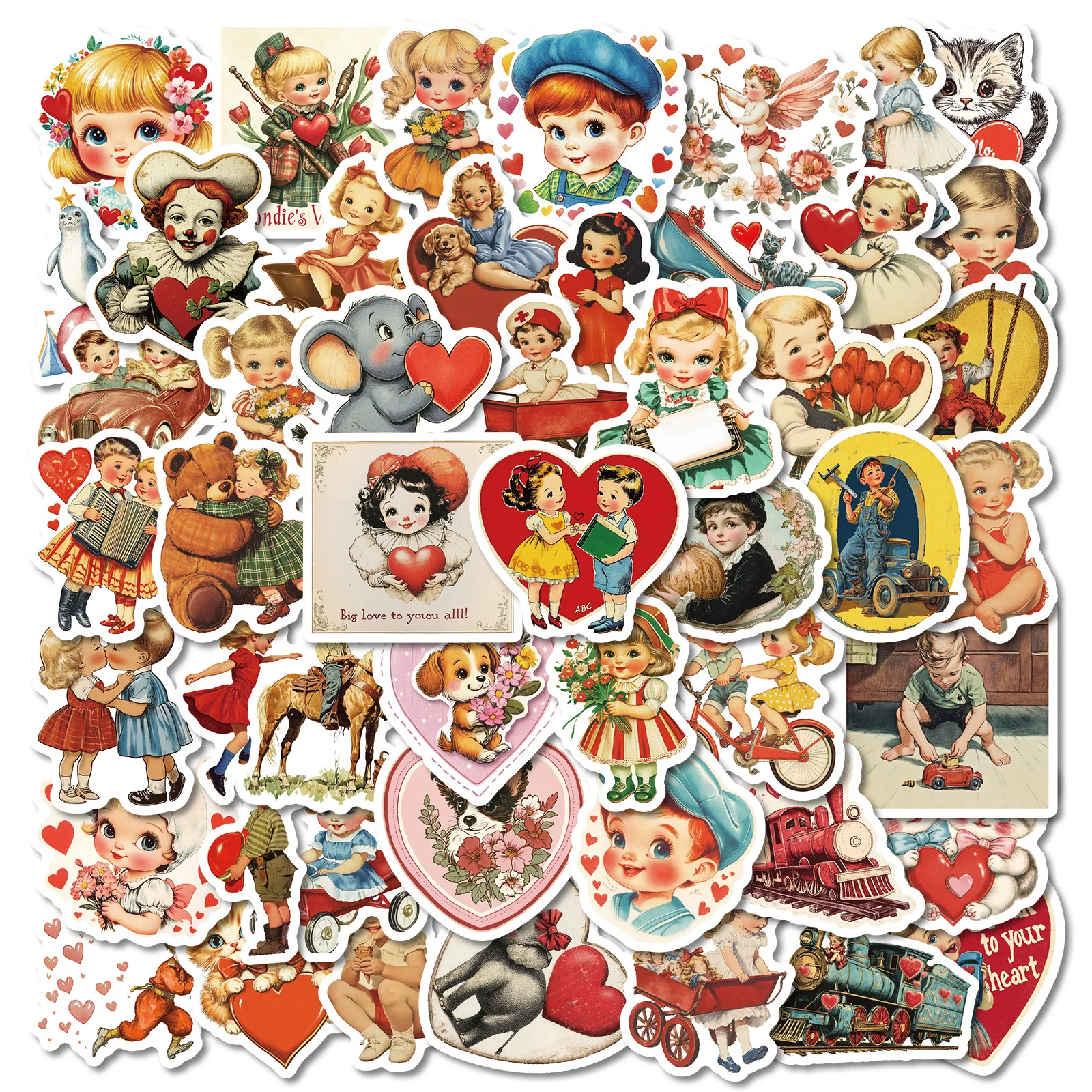 10/50PCS Retro Cartoon Baby Graffiti Stickers Cute Creativity Decal For Laptop Cup Helmet Fridge Skateboard Waterproof Sticker