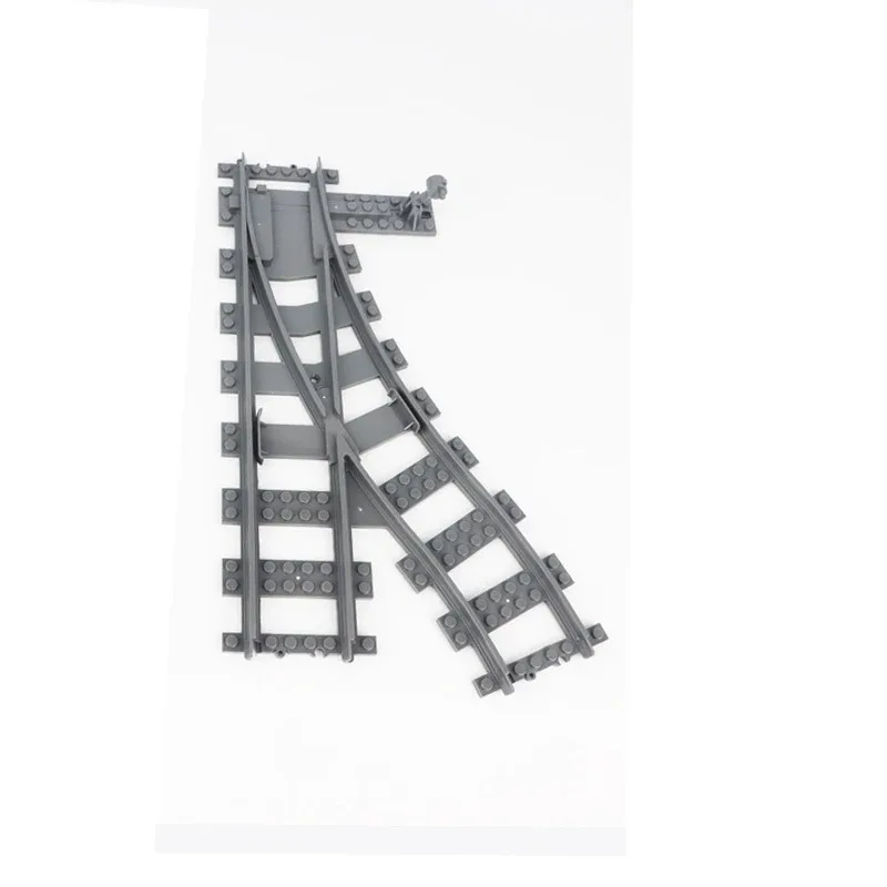 Klocki MOC Klocki Konstrukcyjne Miejskie Pociągi Koleje Miękkie Proste Zakrzywione Krzyżowe Szyny Zdalne Sterowanie Furkalowe Koleje Kreatywne Klocki Kolejowe Zabawki