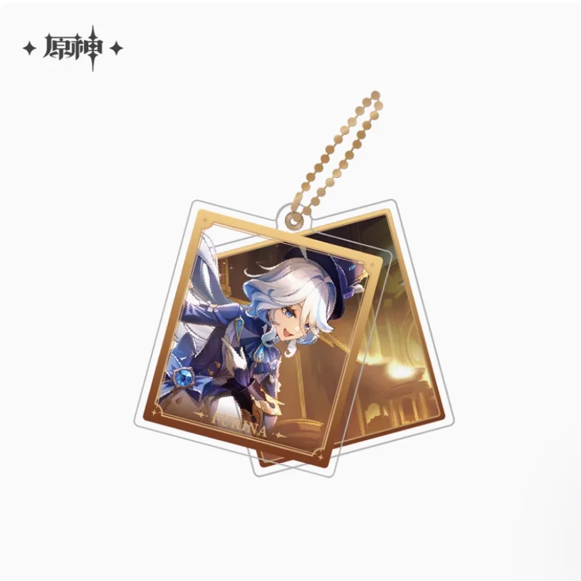 GENSHIN-インパクトテーマのキーホルダー,アニメシリーズのキャラクター,ダブルピースのアクリルペンダント,フリナ,フレミネ,リニー,リネット,公式,2024