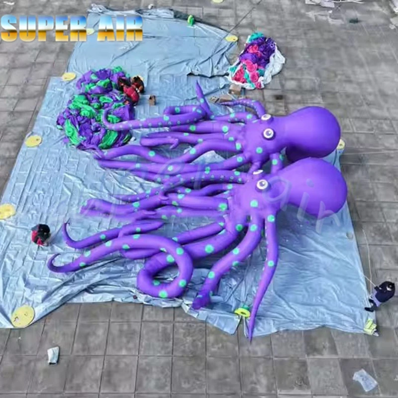 Inflatable Giant Octopus Marine Animal Model with Fan Creative Design Decorative Huge Sea Creature for Events