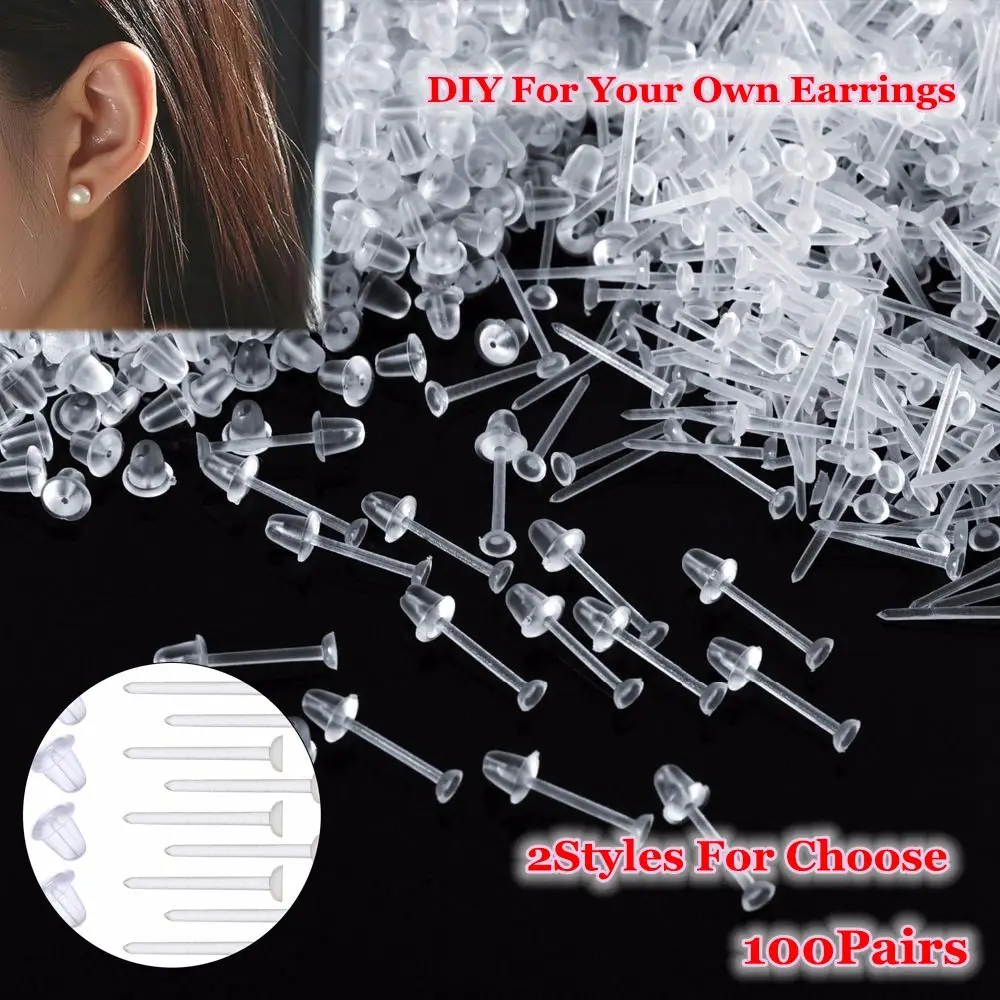 

Transparent Findings Fashion Jewelry Rubber Plug Earring Earring Back Stoppers Ear Post Nuts