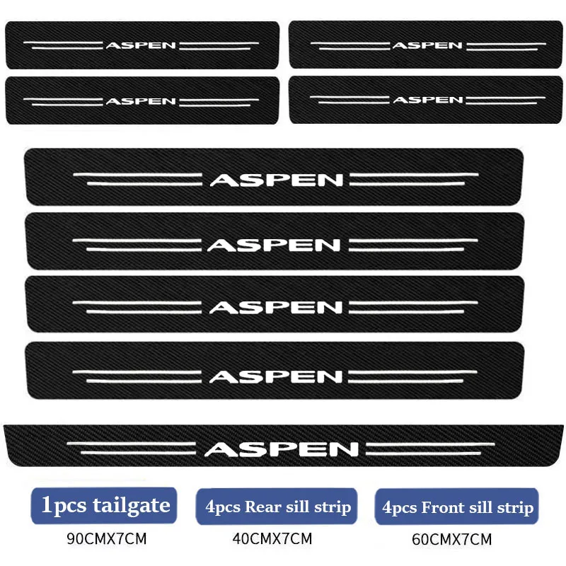 Sill pedal Rear Bumper Protection Stickers Carbon Fiber Sticker Waterproof Protection Film For Chrysler ASPEN Car Accessories view 6