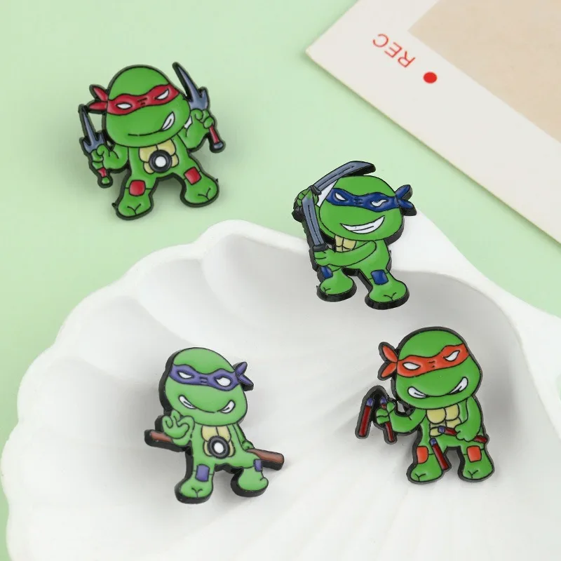 TMNT Pin Teenage Mutant Ninja Turtle Clothes Brooch Pins Ninja Turtles Figures Backpack Badge for Kids Toys Accessories Gift