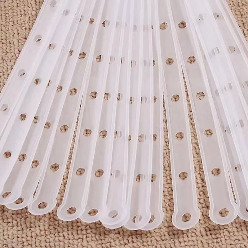 5-Piece Plastic Hanging Display Strips, Heavy-Duty Stable Hanger Connectors with Holes for Retail Stores