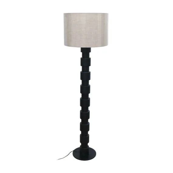 Lampada da terra retrò in legno di frassino a vento silenzioso B&B Lampada da comodino in bambù con atmosfera di arte medievale francese